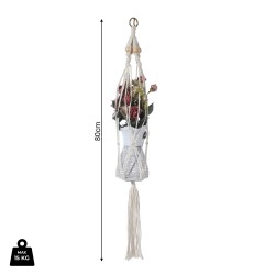 Wand-Pflanzenhalter Rebecca Mobili Tecolote 80x25x25 Polycotton Beige Boho