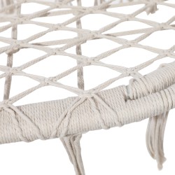 Silla Colgante Rebecca Mobili Gahat 150x130x70 Polialgodón Acero Blanco Crema Boho