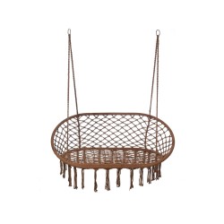 Hanging Chair Rebecca Mobili Hesperis 150x130x70 Polycotton Steel Brown Boho