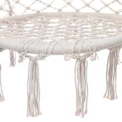 Poltrona Suspensa Rebecca Mobili Kadyos 120x80x60 Polialgodão Aço Branco Creme Boho
