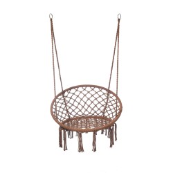 Fauteuil Suspendu Rebecca Mobili Astelia 120x80x60 Polycoton Acier Marron Boho