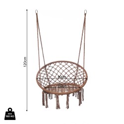 Hängesessel Rebecca Mobili Astelia 120x80x60 Polycotton Stahl Braun Boho