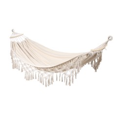 Gartenhängematte Rebecca Mobili Daylily 200x150 Polycotton Canvas Beige Boho