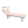 Sun Lounger Rebecca Mobili Jambul 38x186x61 Aluminum Polyester Beige Modern