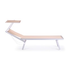 Leżak Rebecca Mobili Jambul 38x186x61 Aluminium Poliester Beżowy Nowoczesny