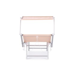 Leżak Rebecca Mobili Jambul 38x186x61 Aluminium Poliester Beżowy Nowoczesny