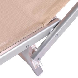 Leżak Rebecca Mobili Jambul 38x186x61 Aluminium Poliester Beżowy Nowoczesny