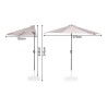 Parasol Rebecca Mobili Abuliton 235x270x135 Staal Polyester Beige Modern