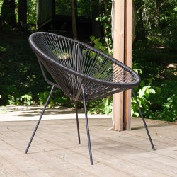 Tuinstoel Rebecca Mobili Clianto 80x70x76 Staal PE Zwart Vintage