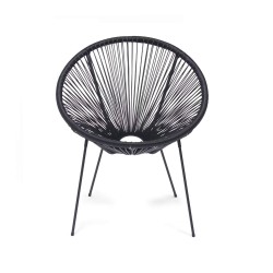 Poltrona de Jardim Rebecca Mobili Clianto 80x70x76 Aço PE Preto Vintage