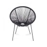 Garden Armchair Rebecca Mobili Clianto 80x70x76 Steel PE Black Vintage