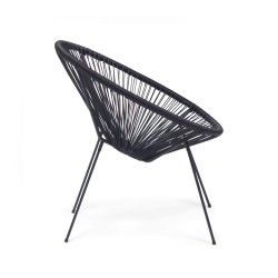 Poltrona de Jardim Rebecca Mobili Clianto 80x70x76 Aço PE Preto Vintage