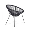 Gartensessel Rebecca Mobili Clianto 80x70x76 Stahl PE Schwarz Vintage