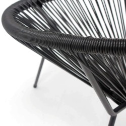 Poltrona de Jardim Rebecca Mobili Clianto 80x70x76 Aço PE Preto Vintage