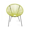 Poltrona de Jardim Rebecca Mobili Nakhla 80x70x76 Aço PE Amarelo Preto Vintage