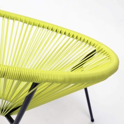 Garden Armchair Rebecca Mobili Nakhla 80x70x76 Steel PE Yellow Black Vintage