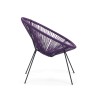 Poltrona de Jardim Rebecca Mobili Papatya 80x70x76 Aço PE Roxo Preto Vintage