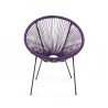 Poltrona de Jardim Rebecca Mobili Papatya 80x70x76 Aço PE Roxo Preto Vintage