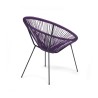 Poltrona de Jardim Rebecca Mobili Papatya 80x70x76 Aço PE Roxo Preto Vintage