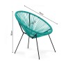 Tuinstoel Rebecca Mobili Trillium 80x70x76 Staal PE Turquoise Zwart Vintage