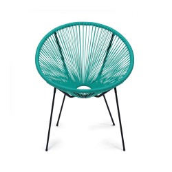 Tuinstoel Rebecca Mobili Trillium 80x70x76 Staal PE Turquoise Zwart Vintage