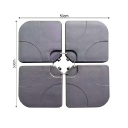 Poids pour Parasol Rebecca Mobili Callistemon 7,5x50x50 Hdpe Noir SET 4 pcs