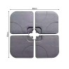 Sonnenschirmgewichte Rebecca Mobili Callistemon 7,5x50x50 Hdpe Schwarz SET 4 stk