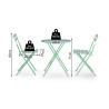 Mesa Redonda con Sillas Rebecca Mobili Daflah 71x60x60 Acero Verde Moderno SET 3 pz