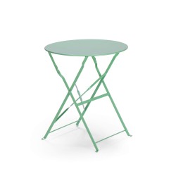 Round Table with Chairs Rebecca Mobili Daflah 71x60x60 Steel Green Modern SET 3 pcs