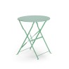 Tavolino Tondo con Sedie Rebecca Mobili Daflah 71x60x60 Acciaio Verde Moderno SET 3 pz