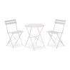 Mesa Redonda com Cadeiras Rebecca Mobili Berenj 71x60x60 Aço Branco Moderno SET 3 pçs