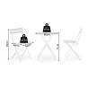 Mesa Redonda con Sillas Rebecca Mobili Berenj 71x60x60 Acero Blanco Moderno SET 3 pz