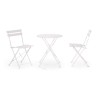 Mesa Redonda con Sillas Rebecca Mobili Berenj 71x60x60 Acero Blanco Moderno SET 3 pz