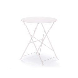 Mesa Redonda com Cadeiras Rebecca Mobili Berenj 71x60x60 Aço Branco Moderno SET 3 pçs