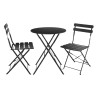 Table Ronde avec Chaises Rebecca Mobili Pequi 71x60x60 Acier Noir Moderne SET 3 pcs