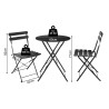 Table Ronde avec Chaises Rebecca Mobili Pequi 71x60x60 Acier Noir Moderne SET 3 pcs