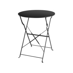 Round Table with Chairs Rebecca Mobili Pequi 71x60x60 Steel Black Modern SET 3 pcs