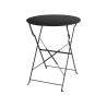 Table Ronde avec Chaises Rebecca Mobili Pequi 71x60x60 Acier Noir Moderne SET 3 pcs