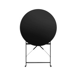 Round Table with Chairs Rebecca Mobili Pequi 71x60x60 Steel Black Modern SET 3 pcs