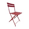 Rebecca Mobili Juego Bistrot Mesa y 2 Sillas Set para Exterior Acero Rojo para Balcón Jardín