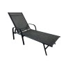 Sunlounger Rebecca Mobili Oriri 95x195x69 Steel Polyester Dark Grey Black Modern