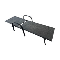 Sunlounger Rebecca Mobili Oriri 95x195x69 Steel Polyester Dark Grey Black Modern
