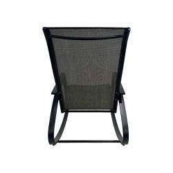 Silla Mecedora Rebecca Mobili Portakal 94x104x60 Acero Poliéster Gris oscuro Negro Moderno