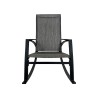 Rocking Chair Rebecca Mobili Portakal 94x104x60 Steel Polyester Dark Grey Black Modern