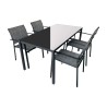 Conjunto de Exterior Rebecca Mobili Snobar 74x150x80 Acero Poliéster Gris oscuro Negro Moderno CONJUNTO 5 pz