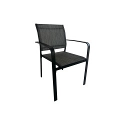 Conjunto de Exterior Rebecca Mobili Snobar 74x150x80 Acero Poliéster Gris oscuro Negro Moderno CONJUNTO 5 pz