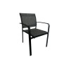 Garten-Essgruppe Rebecca Mobili Snobar 74x150x80 Stahl Polyester Dunkelgrau Schwarz Modern SET 5 stk