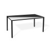 Conjunto de Exterior Rebecca Mobili Snobar 74x150x80 Acero Poliéster Gris oscuro Negro Moderno CONJUNTO 5 pz