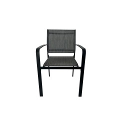 Conjunto de Exterior Rebecca Mobili Snobar 74x150x80 Acero Poliéster Gris oscuro Negro Moderno CONJUNTO 5 pz