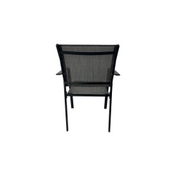 Conjunto de Exterior Rebecca Mobili Snobar 74x150x80 Acero Poliéster Gris oscuro Negro Moderno CONJUNTO 5 pz